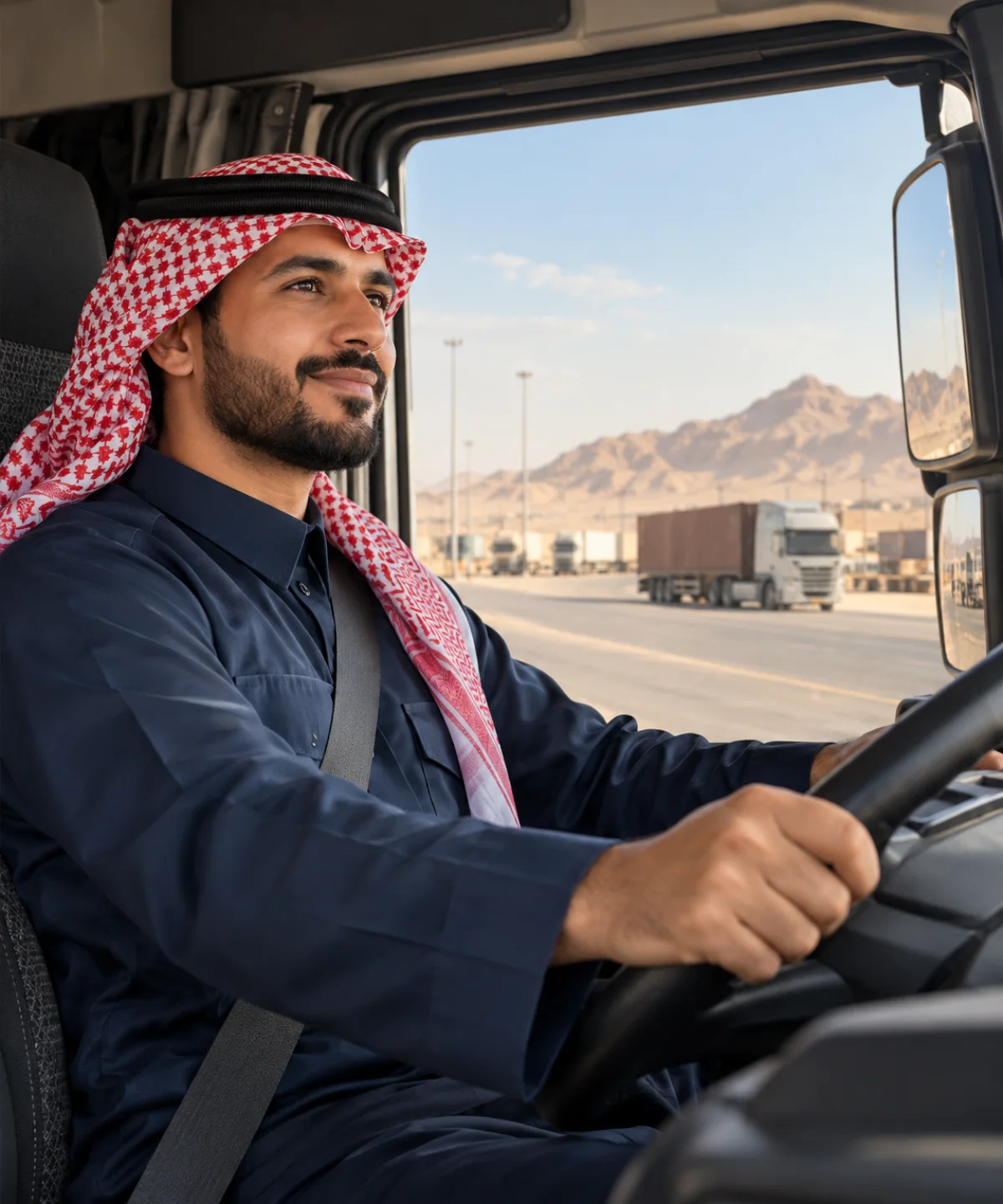 Saudi truck driver in a local logistics context